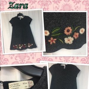 🌺Zara girls Wool Embroidered Dress